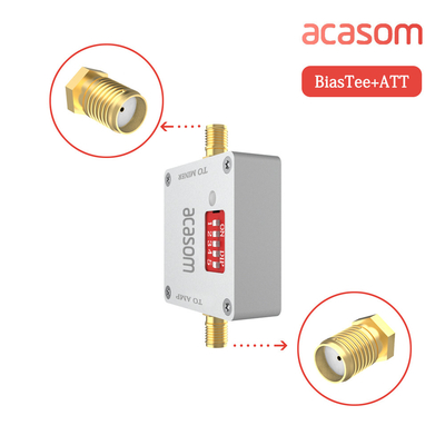 डिजिटल आरएफ एटेन्यूएटर समायोज्य 0-4Ghz 1-16dB बिजली की आपूर्ति के साथ आठ लाभ पूर्वाग्रह टी
