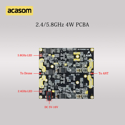 दोहरी बैंड 5.8GHz और 2.4GHz आरएफ सिग्नल बूस्टर 4W 36dBm पीसीबीए बोर्ड डीसी 12V के लिए