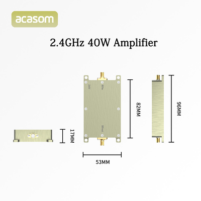 लंबी दूरी की उड़ानों के लिए 2.4G 40W 24V के साथ एल्यूमीनियम शेल एफपीवी एम्पलीफायर